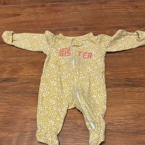 Girls' Yellow Floral One-Piece Pajamas - Sister Design